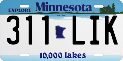 MN license plate 311LIK