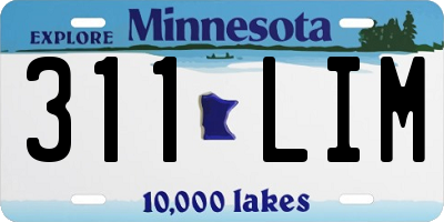 MN license plate 311LIM