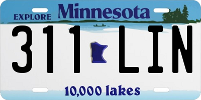 MN license plate 311LIN