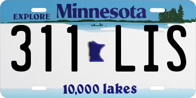 MN license plate 311LIS