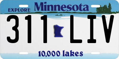 MN license plate 311LIV