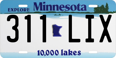 MN license plate 311LIX