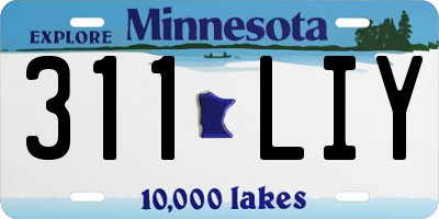 MN license plate 311LIY