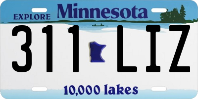 MN license plate 311LIZ