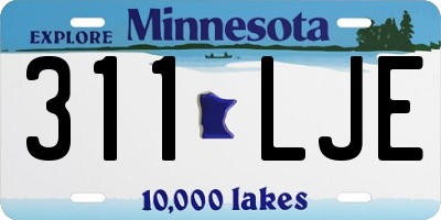 MN license plate 311LJE