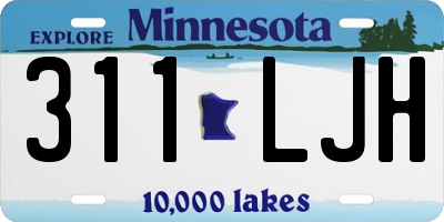MN license plate 311LJH