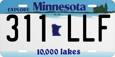MN license plate 311LLF