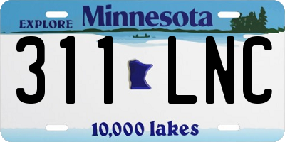 MN license plate 311LNC