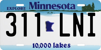 MN license plate 311LNI