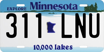 MN license plate 311LNU