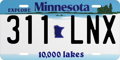 MN license plate 311LNX