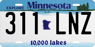 MN license plate 311LNZ