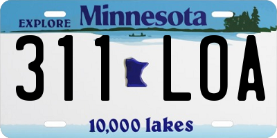 MN license plate 311LOA