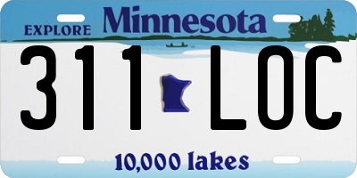 MN license plate 311LOC