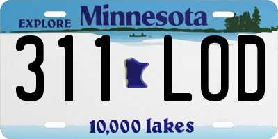 MN license plate 311LOD