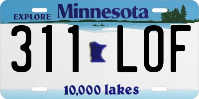 MN license plate 311LOF