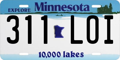 MN license plate 311LOI
