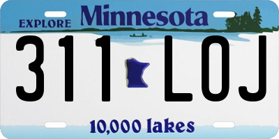 MN license plate 311LOJ