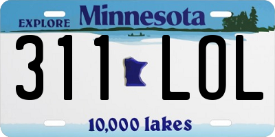MN license plate 311LOL