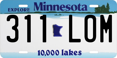 MN license plate 311LOM