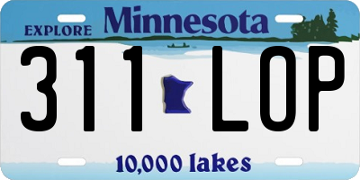 MN license plate 311LOP