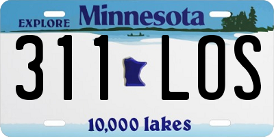 MN license plate 311LOS