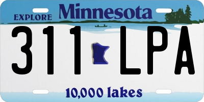 MN license plate 311LPA