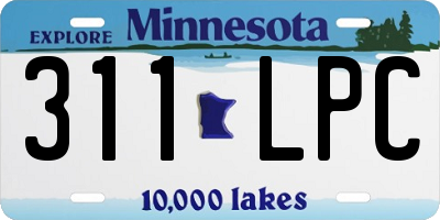 MN license plate 311LPC