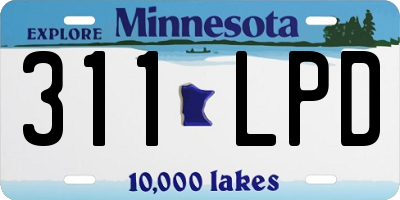 MN license plate 311LPD