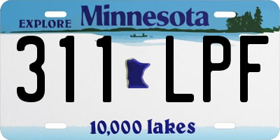 MN license plate 311LPF