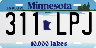 MN license plate 311LPJ