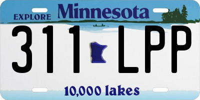 MN license plate 311LPP