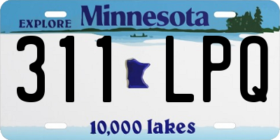 MN license plate 311LPQ