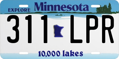 MN license plate 311LPR