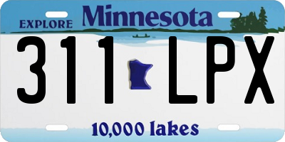 MN license plate 311LPX