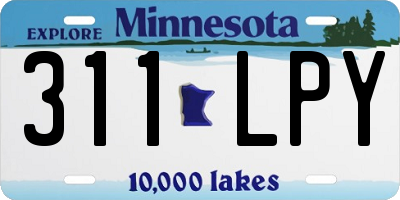 MN license plate 311LPY