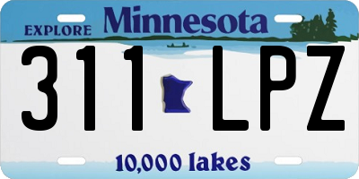 MN license plate 311LPZ