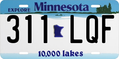 MN license plate 311LQF