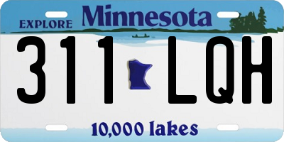 MN license plate 311LQH
