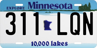 MN license plate 311LQN