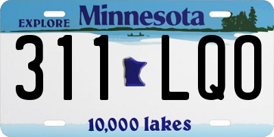 MN license plate 311LQO
