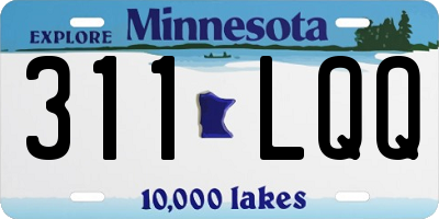 MN license plate 311LQQ