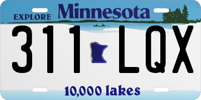 MN license plate 311LQX
