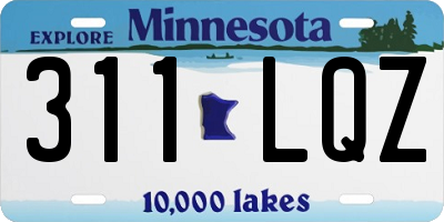 MN license plate 311LQZ