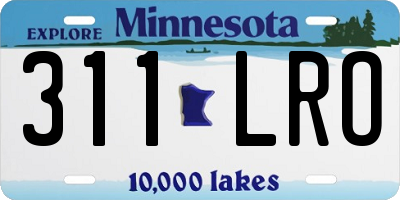 MN license plate 311LRO