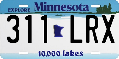 MN license plate 311LRX