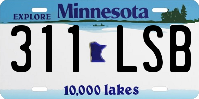 MN license plate 311LSB