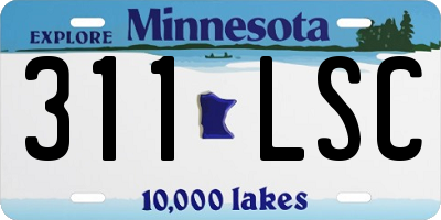 MN license plate 311LSC