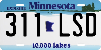 MN license plate 311LSD