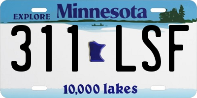 MN license plate 311LSF